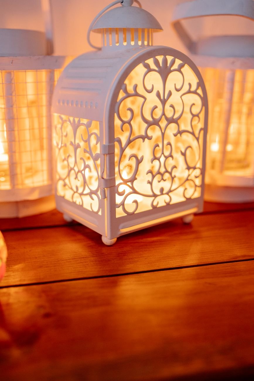 white candle container